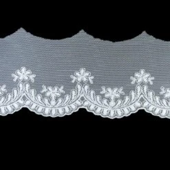 Puntilla De Tul Bordado Blanco Roto 7cm