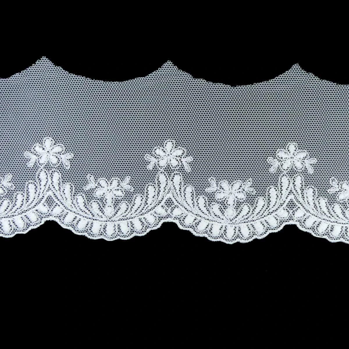 Puntilla De Tul Bordado Blanco Roto 7cm 3 Puntilla De Tul Bordado Blanco Roto 7cm