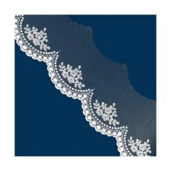 Puntilla De Tul Bordado Blanco Roto 9 Cm. Aprox.