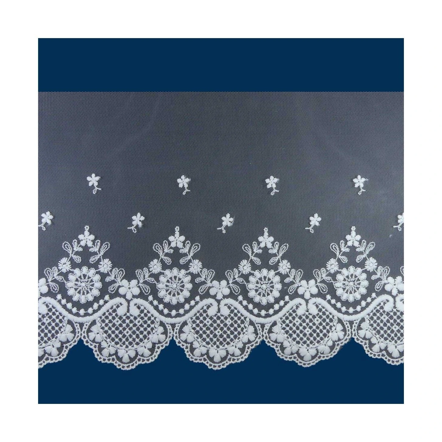 Puntilla De Tul Bordado Composición Floral 18cm. Varios Colores 3 Puntilla De Tul Bordado Composición Floral 18cm. Varios Colores