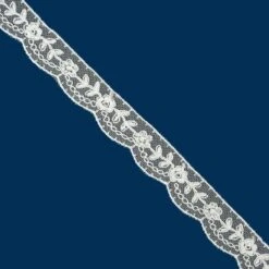 Puntilla De Tul Bordado Crudo 2,2cm. Conjunto 3