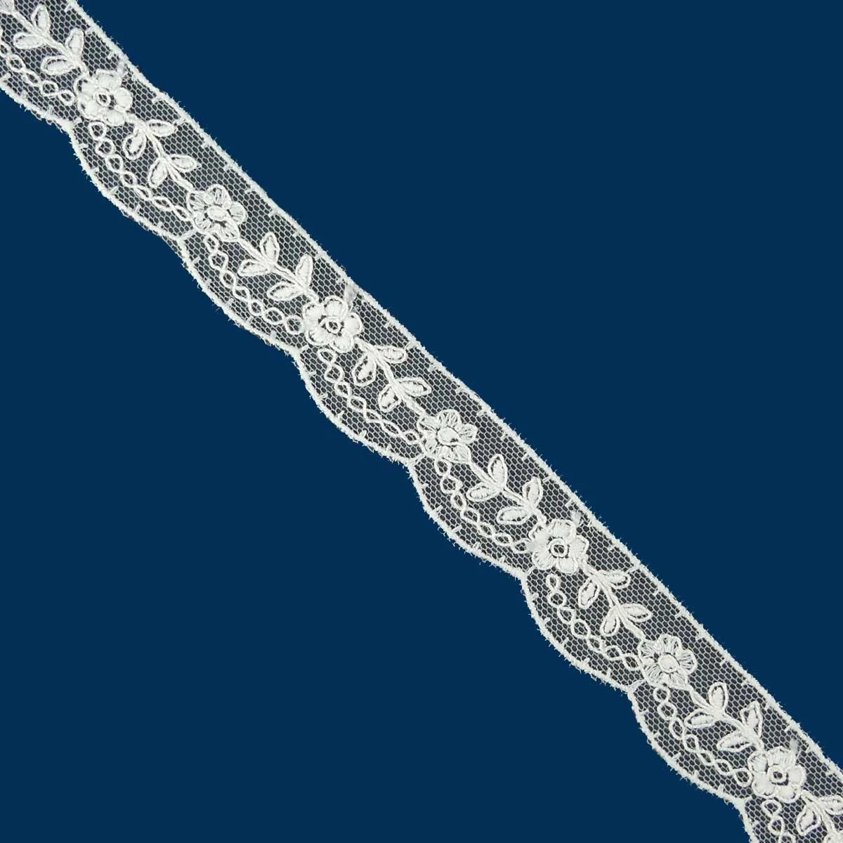 Puntilla De Tul Bordado Crudo 2,2cm. Conjunto 3 3 Puntilla De Tul Bordado Crudo 2,2cm. Conjunto 3