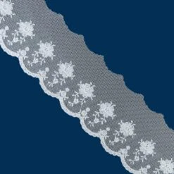 Puntilla De Tul Bordado Crudo 5,5cm. Conjunto 1