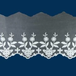 Puntilla De Tul Bordado Crudo 9,5cm. Ramos