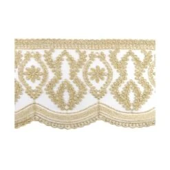 Puntilla De Tul Bordado Dorada 11cm. Cenefa Floral -Merceria Botton puntilla de tul bordado dorada 11cm cenefa floral 2