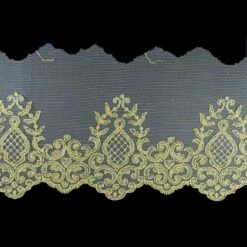 Puntilla De Tul Bordado Dorada 9cm