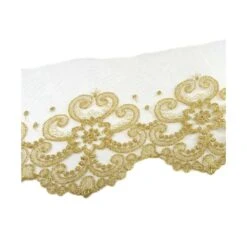 Puntilla De Tul Bordado Dorado 8cm. Conjunto 7 -Merceria Botton puntilla de tul bordado dorado 8cm conjunto 7 2