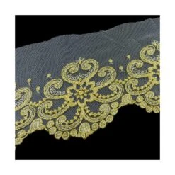 Puntilla De Tul Bordado Dorado 8cm. Conjunto 7 -Merceria Botton puntilla de tul bordado dorado 8cm conjunto 7 3