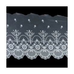 Puntilla De Tul Bordado Floral 15cm. Blanco Roto