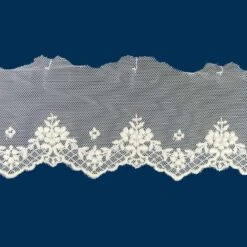 Puntilla De Tul Bordado Floral 7cm. Beig