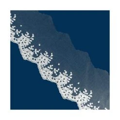 Puntilla De Tul Bordado Floral Blanco Roto 8,5 Cm. Aprox.