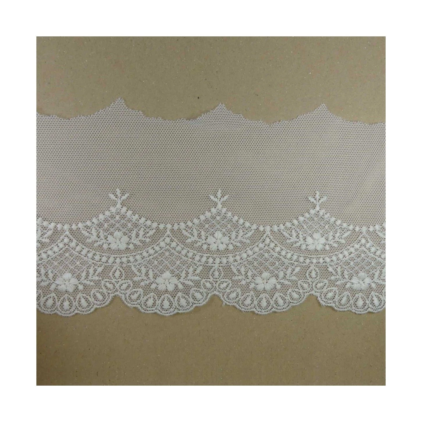 Puntilla De Tul Bordado Flores Y Arcos 10cm. Varios Colores 3 Puntilla De Tul Bordado Flores Y Arcos 10cm. Varios Colores