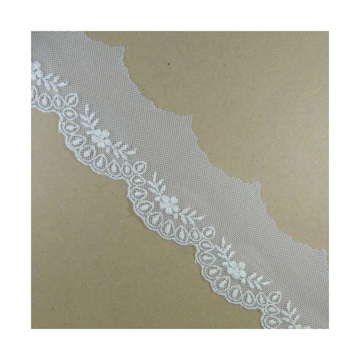 Puntilla De Tul Bordado Flores Y Arcos 5cm. Varios Colores 3 Puntilla De Tul Bordado Flores Y Arcos 5cm. Varios Colores