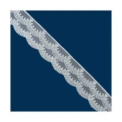 Puntilla De Tul Bordado Marfil 3cm. Ondas Y Bodoques