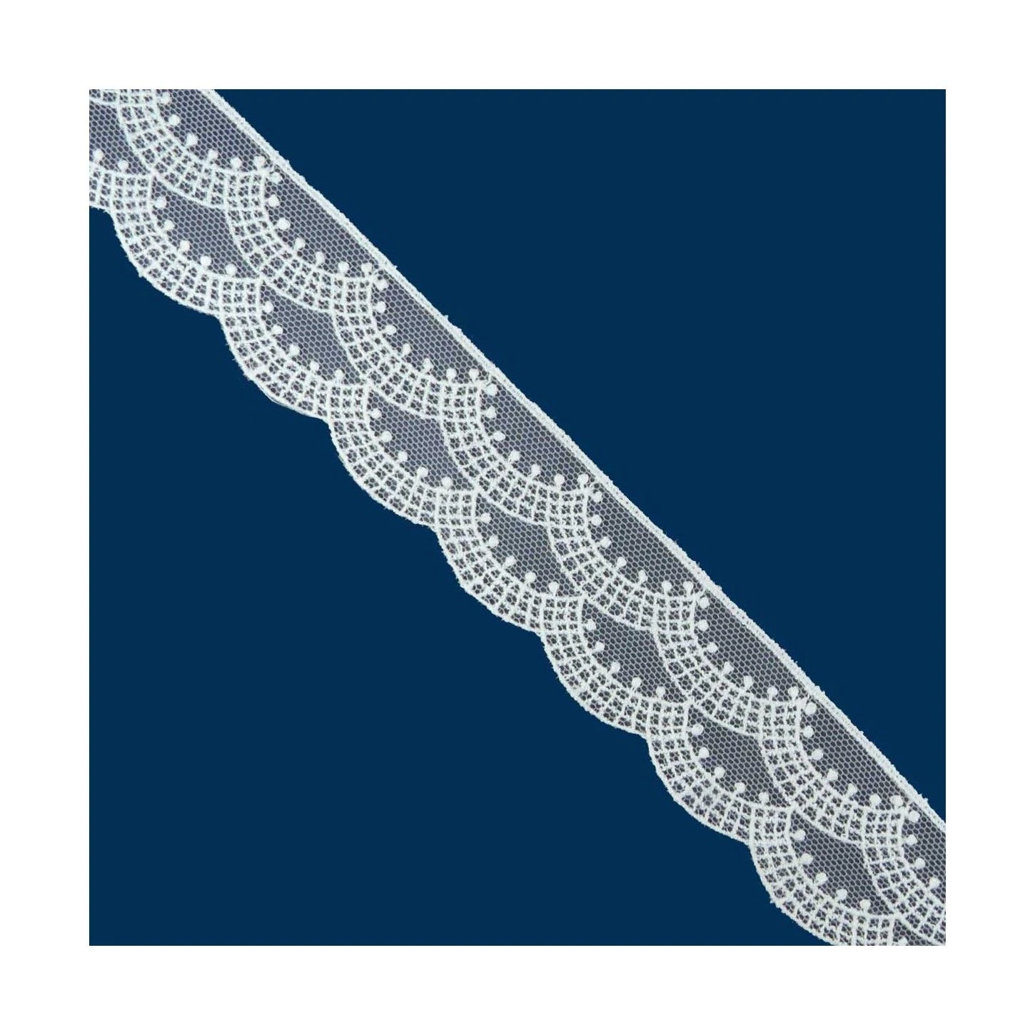 Puntilla De Tul Bordado Marfil 3cm. Ondas Y Bodoques 3 Puntilla De Tul Bordado Marfil 3cm. Ondas Y Bodoques