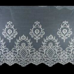 Puntilla De Tul Bordado Metalizada 17,5cm. Oro Y Plata