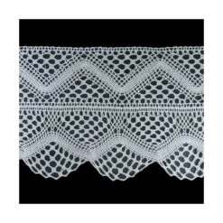 Puntilla Encaje De Bolillos Diseño Ondas Blanco 14cm