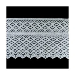 Puntilla De Encaje De Bolillos Diseño Rombos Blanco 11cm