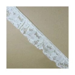 Puntilla Fruncida Nylón Crudo 3cm