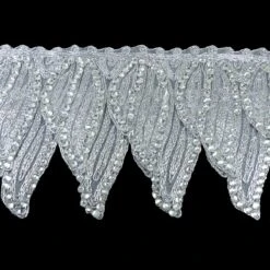 Puntilla De Guipur Con Cristal 9,5cm. Plata -Merceria Botton puntilla guipur con cristal 95mm oro y plata 1