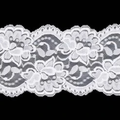 Puntilla De Nylón Elástica 9,3cm. Blanco