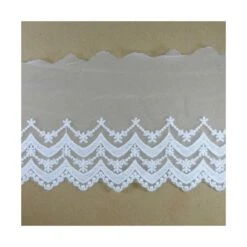 Puntilla De Tul Bordado Cenefa Floral 11cm. Varios Colores