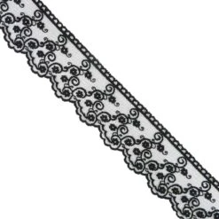 Puntilla Tul Bordado Conjunto Flores 4cm. Varios Colores