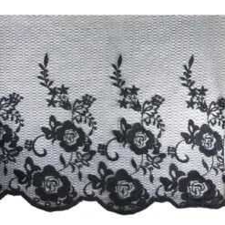 Puntilla Tul Bordado Diseño Floral 23cm. Varios Colores