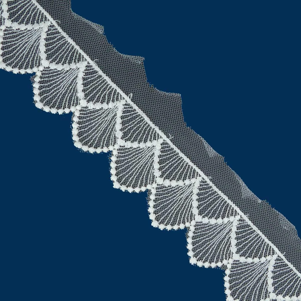 Puntilla Tul Bordado Escamas 35mm. Crudo 3 Puntilla Tul Bordado Escamas 35mm. Crudo