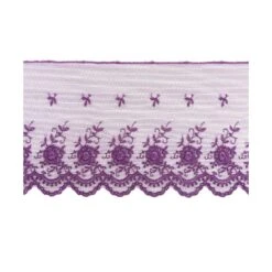 Puntilla Tul Bordado Estilo Floral 95mm. Varios Colores