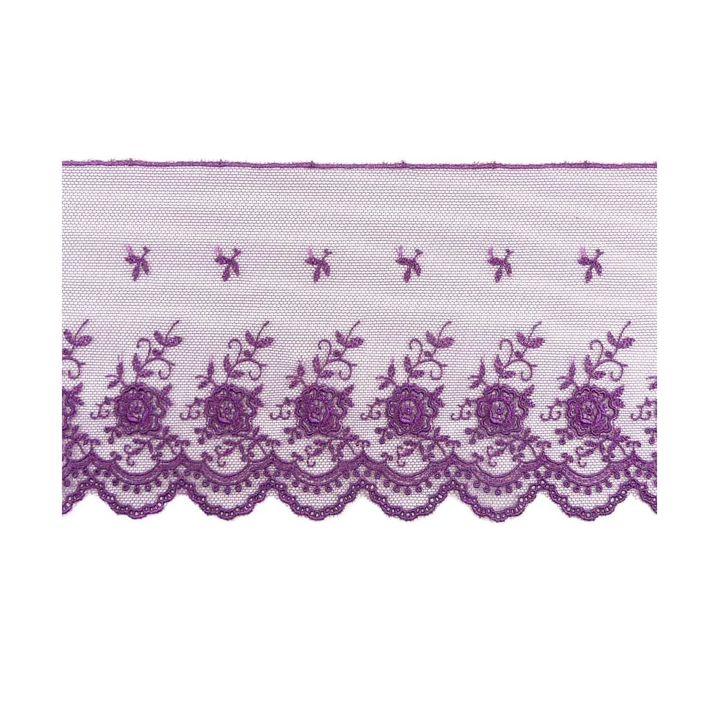 Puntilla Tul Bordado Estilo Floral 95mm. Varios Colores 3 Puntilla Tul Bordado Estilo Floral 95mm. Varios Colores