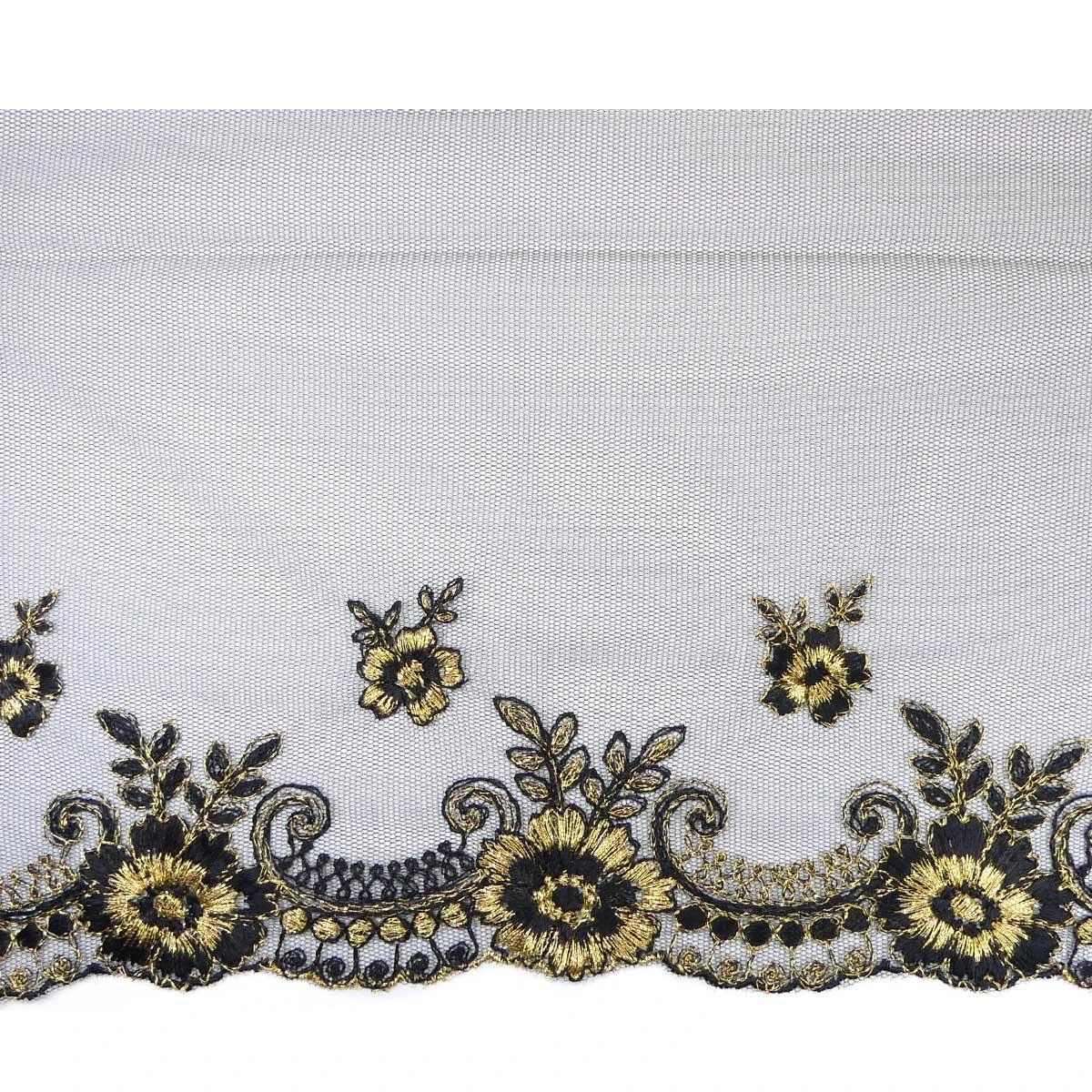 Puntilla Tul Bordado Floral 15cm. Varios Colores 3 Puntilla Tul Bordado Floral 15cm. Varios Colores