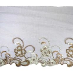 Puntilla Tul Bordado Marrón 15cm