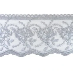 Puntilla Tul Bordado Rosa 10cm