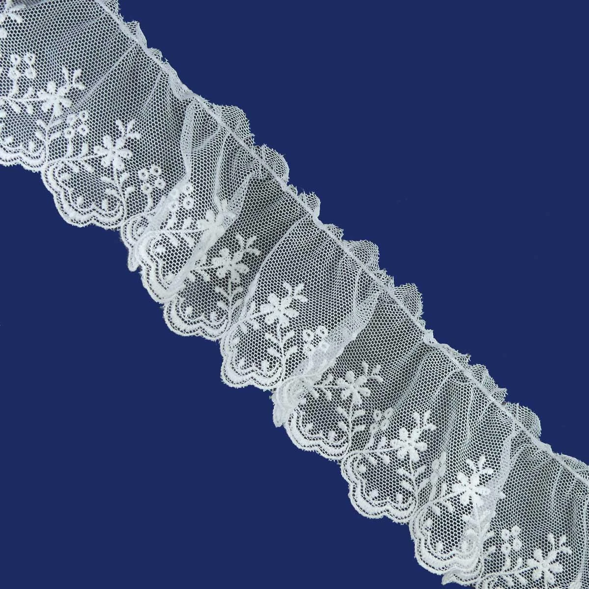 Puntilla Tul Fruncida 5cm. Blanco Roto 3 Puntilla Tul Fruncida 5cm. Blanco Roto