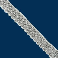 Puntilla Valencienne Beig Topos 2,5cm. Conjunto 2