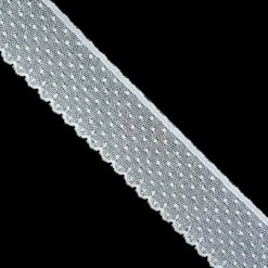 Puntilla Valencienne Blanca Topos 4,5cm. Conjunto 1