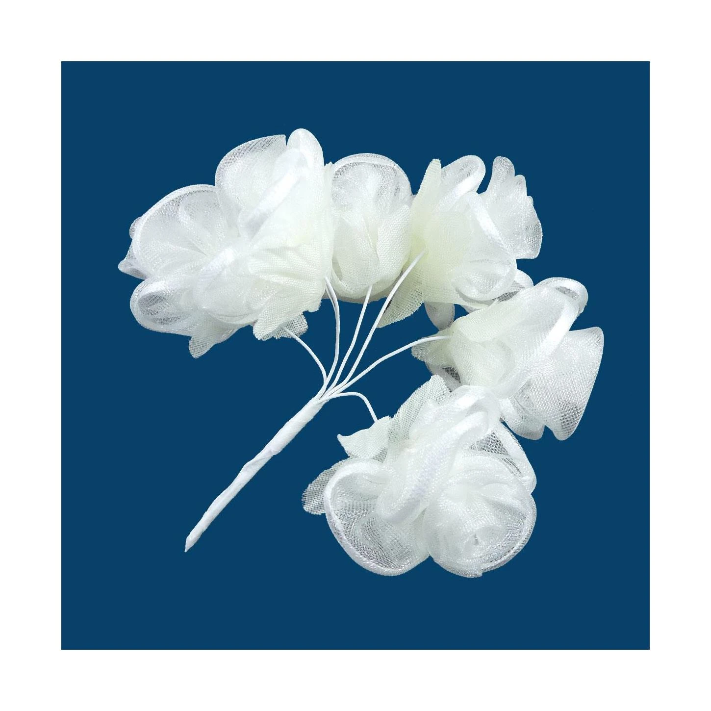 Ramo De Flores De Organza Y Raso. Marfil 4 Ramo De Flores De Organza Y Raso. Marfil - Imagen 2