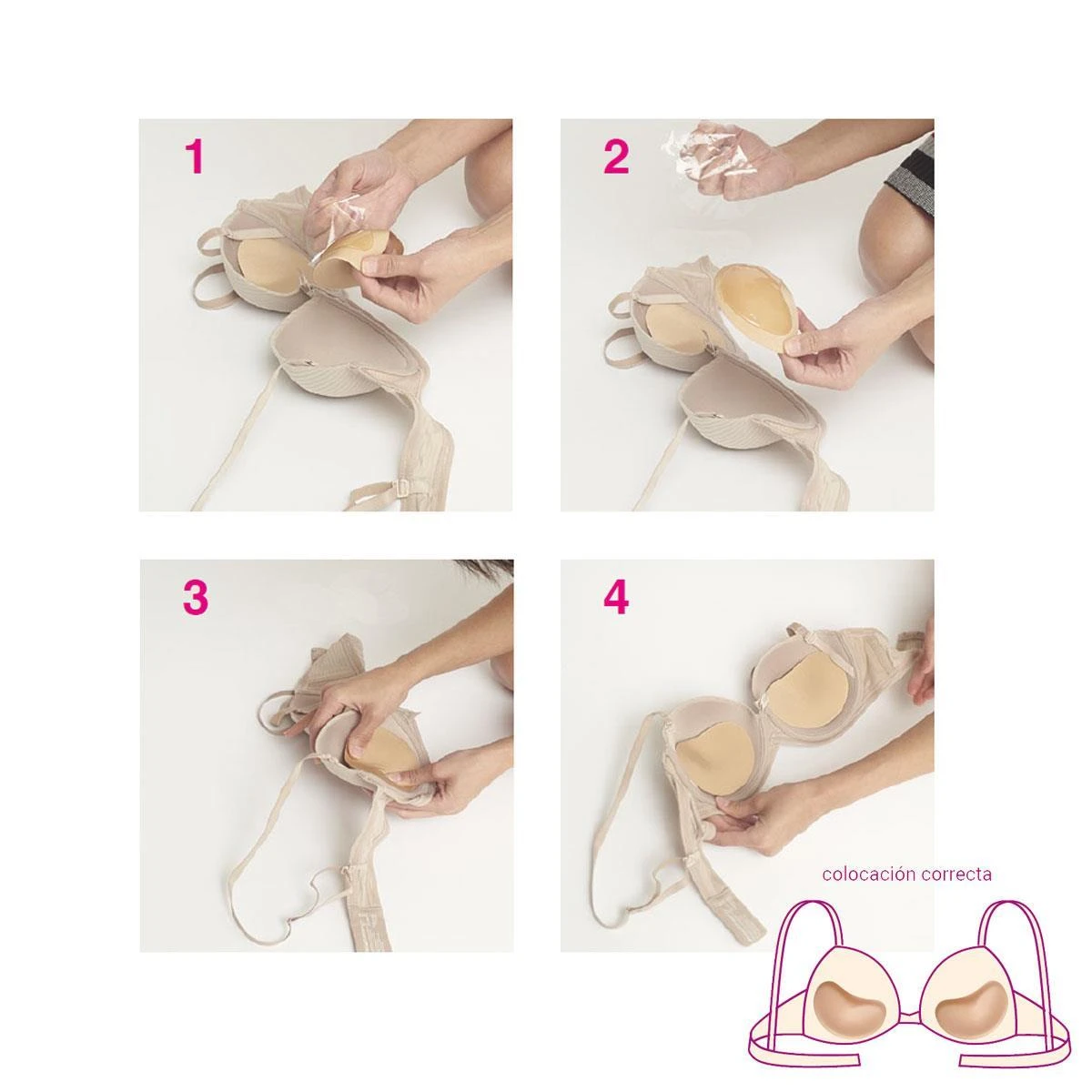 Relleno Para Sujetador Adhesivo Con Push Up. Talla única 4 Relleno Para Sujetador Adhesivo Con Push Up. Talla única - Imagen 2