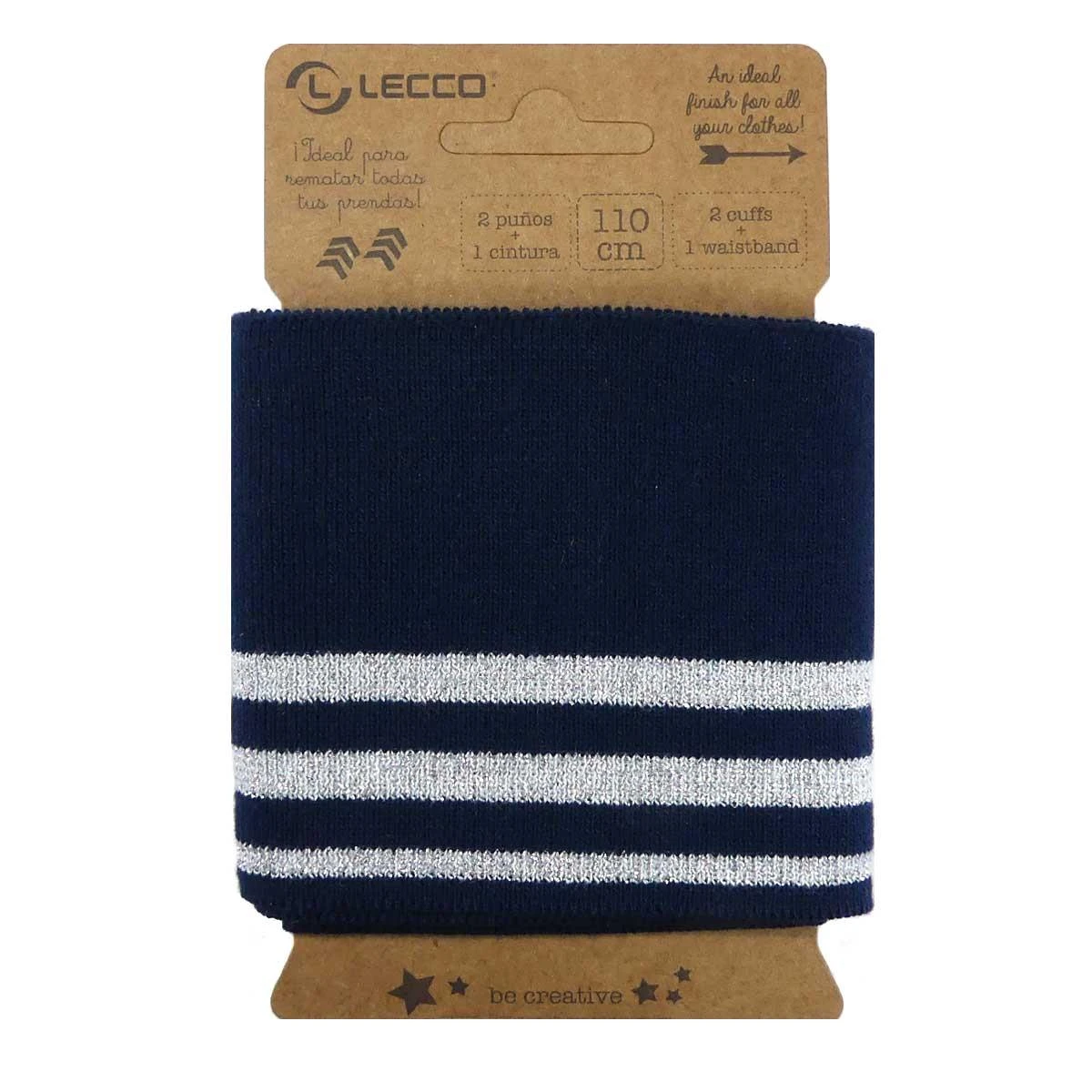 Remate De Punto Elástico 110cm. Raya Plata 3 Remate De Punto Elástico 110cm. Raya Plata