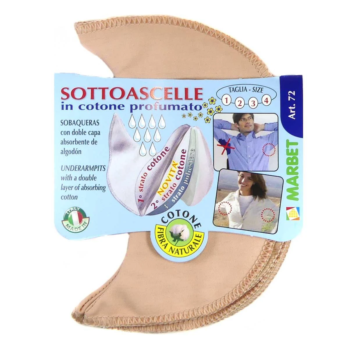 Sobaquera Algodón Para Coser En Beig. Dos Tamaños 3 Sobaquera Algodón Para Coser En Beig. Dos Tamaños