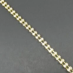 Strass Cadena Doble. Oro Y Plata