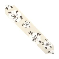 Tapacosturas Algodón Flores 4cm Ancho. Beig Y Tostado