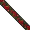 Tapacosturas Bordado Con Flores Rojas 3,3cm 2 Tapacosturas Bordado Con Flores Rojas 3,3cm -Merceria Botton tapacosturas bordado con flores rojas 33mm