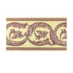 Tapacosturas Con Estampado Damasco 10cm. Amarillo Y Granate