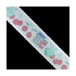 Tapacosturas De Panamá Estampado Cerezas 5cm Ancho