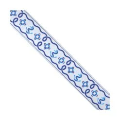 Tapacosturas Estampado Marine 3,2cm. Blanco Y Azul