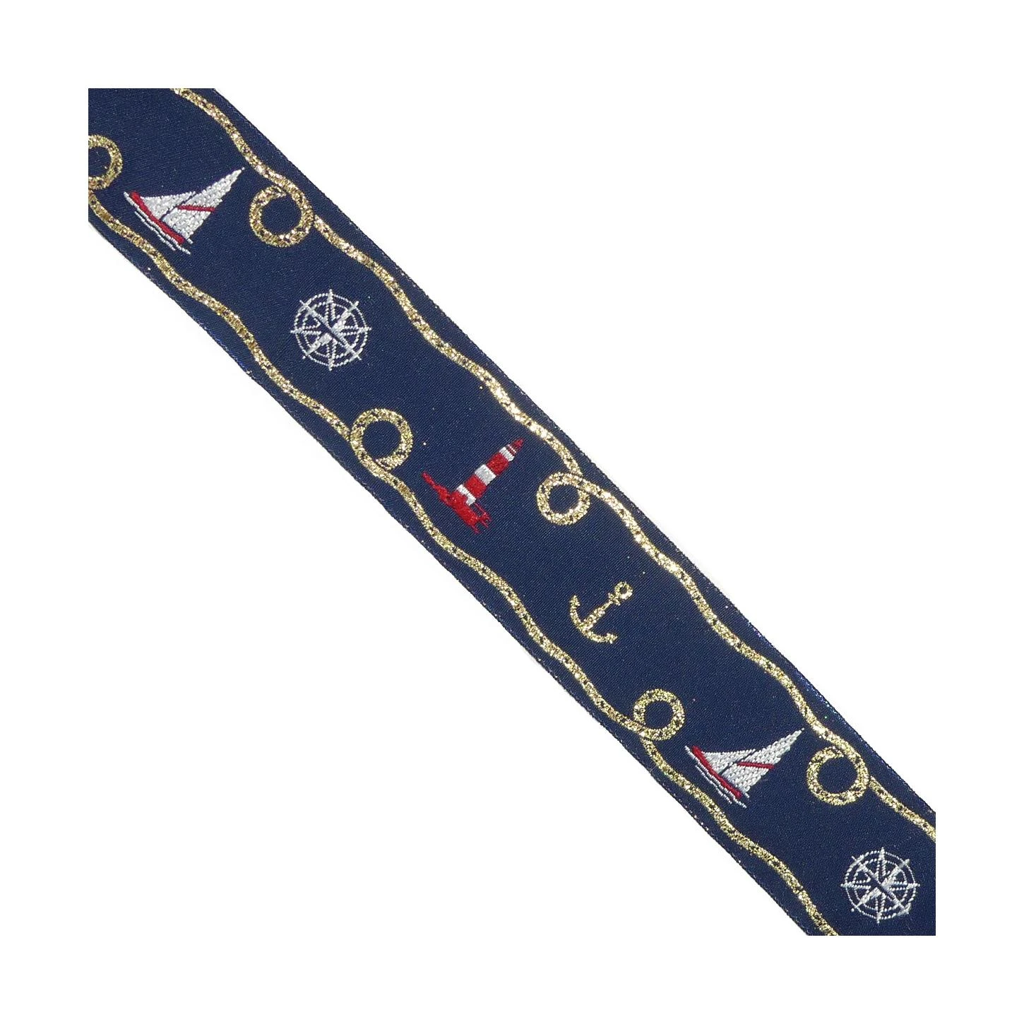 Tapacosturas Estampado Marinero 3,3cm. Azul Marino 3 Tapacosturas Estampado Marinero 3,3cm. Azul Marino