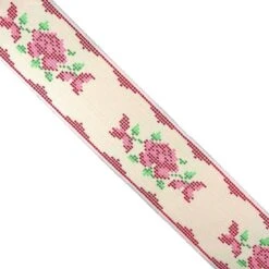 Tapacosturas Estampado Punto De Cruz Flor Roja 5cm