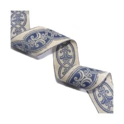 Tapacosturas Lino Cenefa Azul 4cm